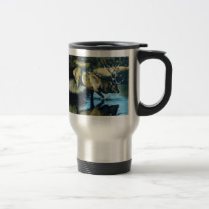 'Reflections' Bull Elk in Water Travel Mug