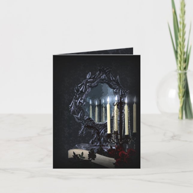 Reflections Gothic Fantasy Wedding RSVP Invitation (Front)