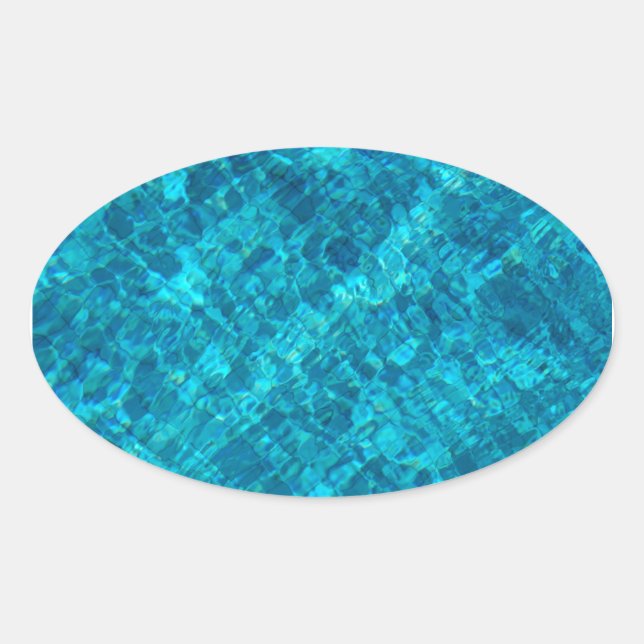 Reflections in Pool Water Oval Sticker (Front)