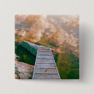 Reflections in the swedish archipelago 15 cm square badge