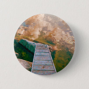 Reflections in the swedish archipelago 6 cm round badge