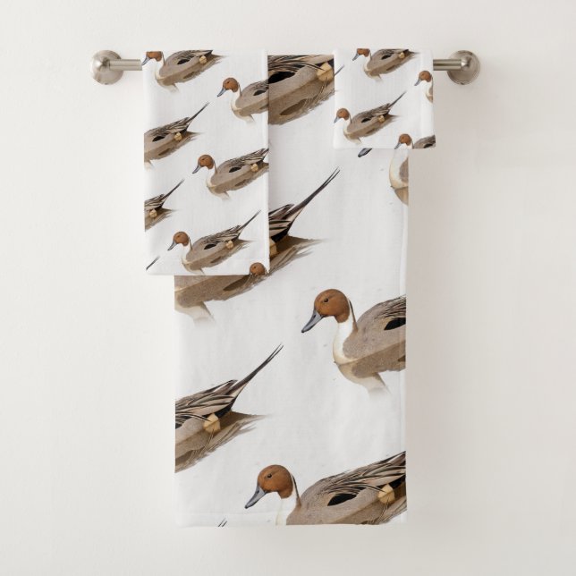 Reflections of a Northern Pintail Duck Bath Towel Set (Insitu)