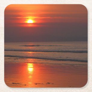 Reflections of a Sunset on the Irish Sea Coaster