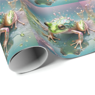 Reflections Of A Tree Frog Fractal Art, Wrapping Paper