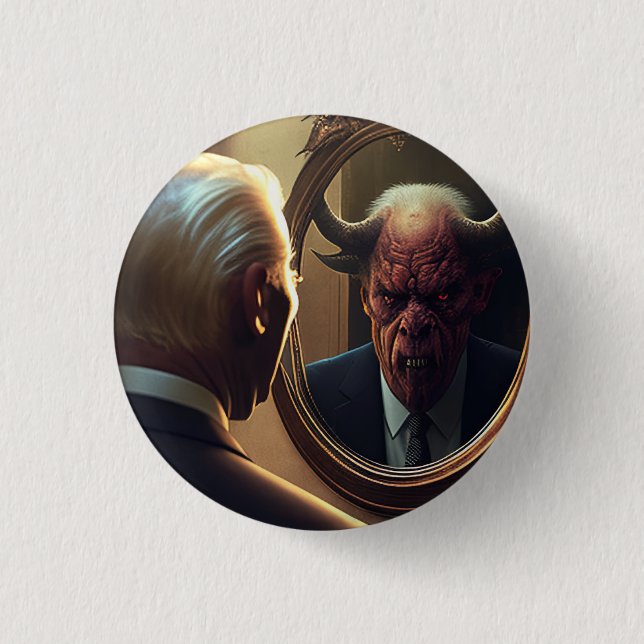 Reflections of Evil Square Sticker 3 Cm Round Badge (Front)