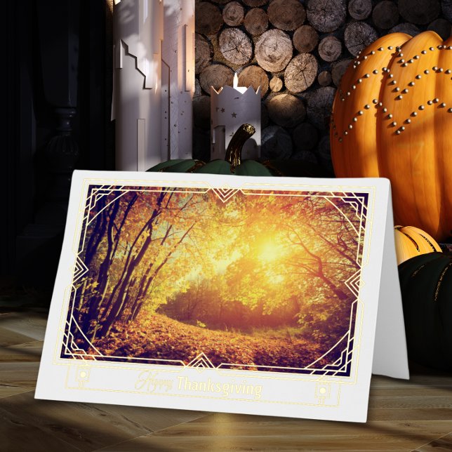 Reflections of Gratitude Thanksgiving Foil Holiday Card (Creator Uploaded)