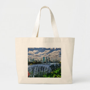 REFLECTIONS OF OZ Brisbane River Waterfalls Large Tote Bag