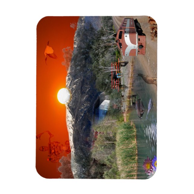REFLECTIONS OF OZ  Sunset on the Alps Magnet (Vertical)
