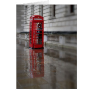 Reflections on a Red Phone Box - London Card