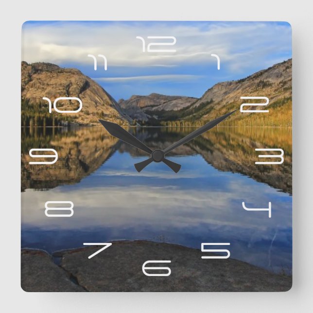 Reflections on Tenaya Lake Square Wall Clock (Front)