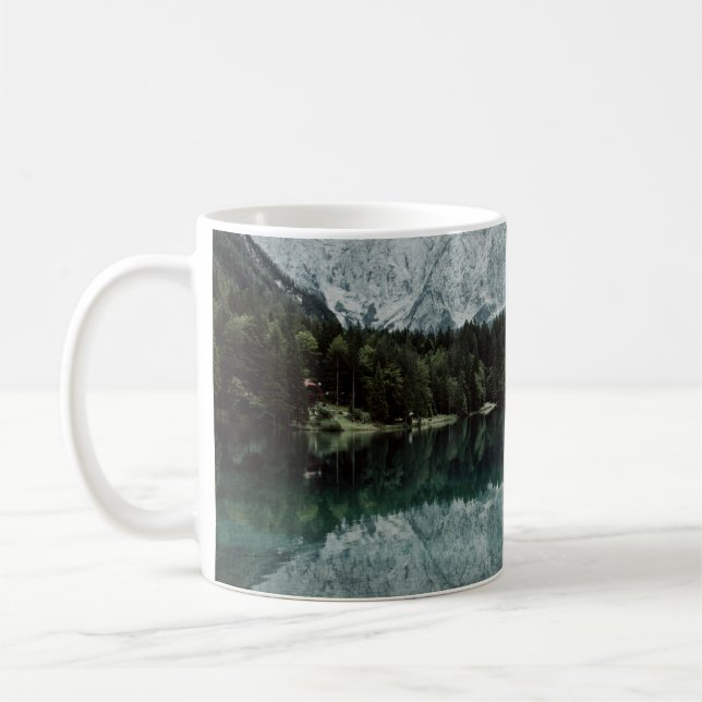 REFLECTIONS ON TREES ON LAKE COFFEE MUG (Left)