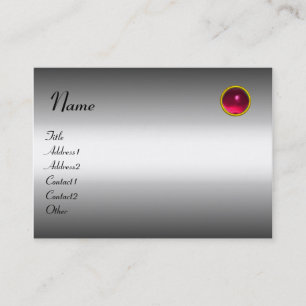 REFLECTIONS RUBY MONOGRAM, grey white pink Business Card