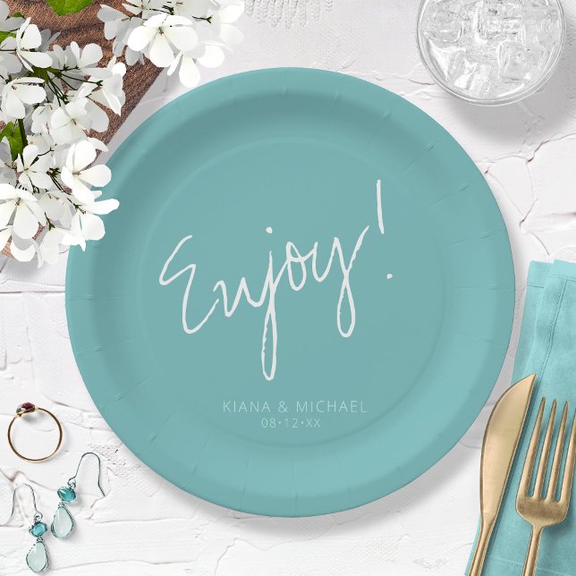 Reflections Wedding Cheers Teal ID774 Paper Plate (Creator Uploaded)