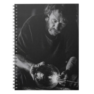 Reflective Artisan Black White Glassblower Noteboo Notebook