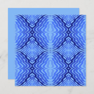 Reflective Blue Waves Modern Abstract Design Art Card