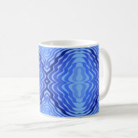 Reflective Blue Waves Modern Abstract Design Art