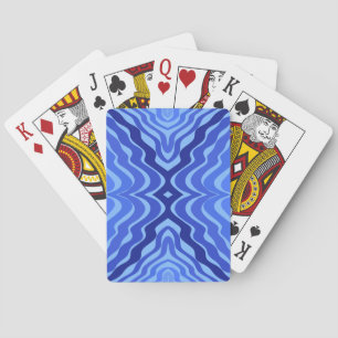 Reflective Blue Waves Modern Abstract Design Art Playing Cards
