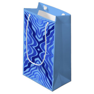 Reflective Blue Waves Modern Abstract Design Art Small Gift Bag