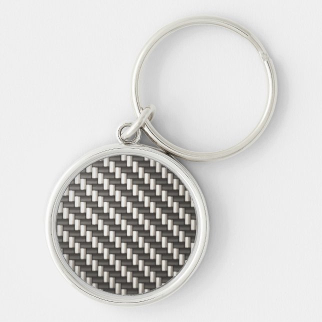 Reflective Carbon Fibre Textured Key Ring (Front)