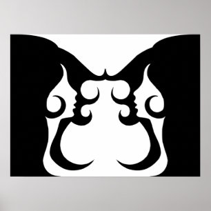 Reflective Deco Mod Woman Poster