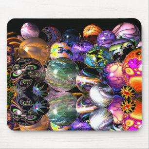 Reflective Fractal Spheres Mouse Pad