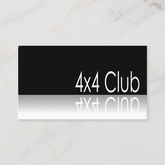 Reflective Text - 4x4 Club - Promo Business Card (Front)