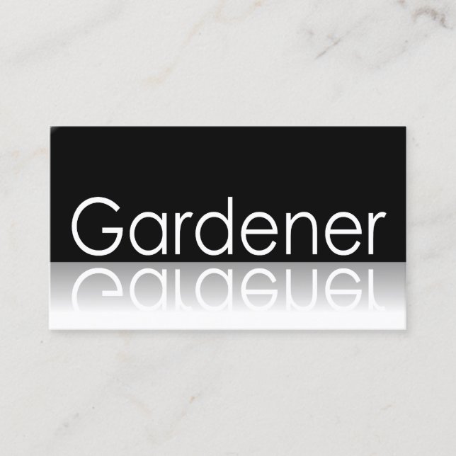 Reflective Text - Gardener - Business Card (Front)