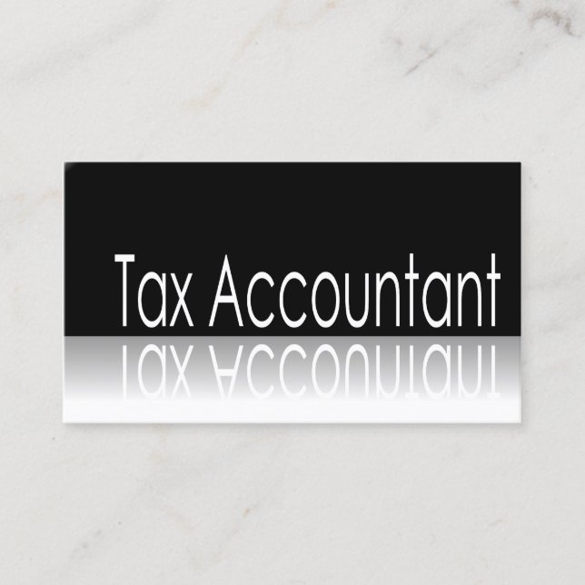 Reflective Text - Tax Accountant - Business Card (Front)