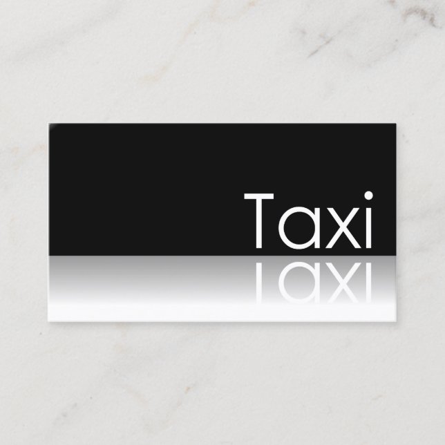Reflective Text - Taxi - Business Card (Front)