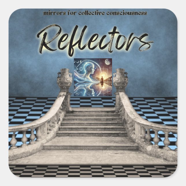 Reflector Human Design Chequerboard  Square Sticker (Front)