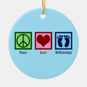 Reflexologist Peace Love Reflexology Foot Massage Ceramic Tree Decoration