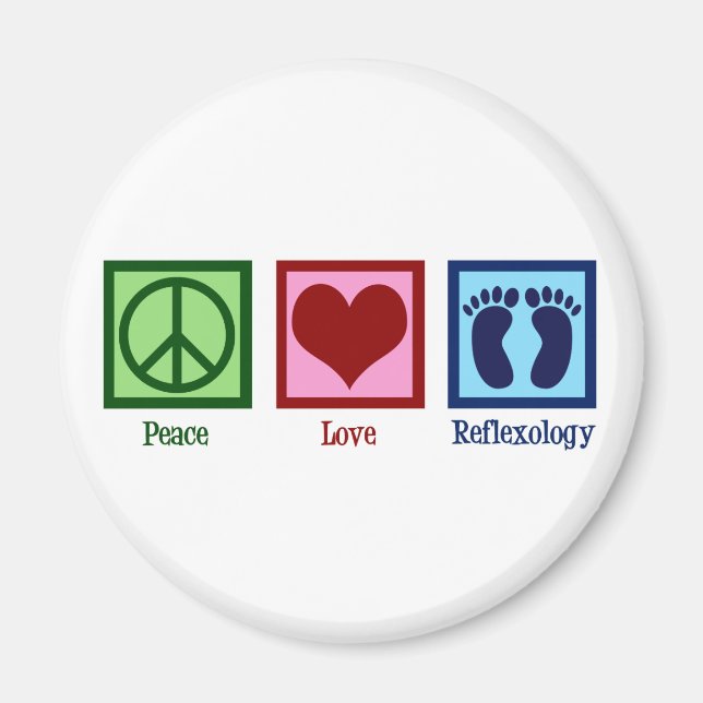 Reflexologist Peace Love Reflexology Foot Massage Magnet (Front)