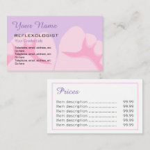 Reflexologist Price Business Cards