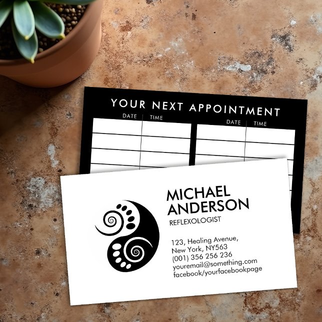 Reflexology - Black and white Ying Yang symbol Business Card (Creator Uploaded)