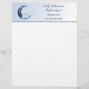 Reflexology Blue Lotus Flower Business  Custom Letterhead