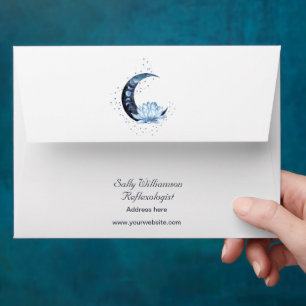 Reflexology Blue Lotus Flower Business  Envelope