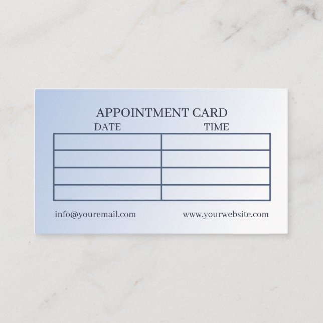 Reflexology Blue Lotus Flower Moon Multi Appointment Card (Back)