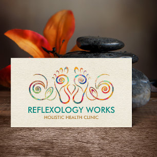 Reflexology - Colourful Spiral Business Card