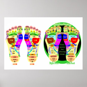 reflexology foot map poster