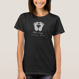 Reflexology Massage Feet Foor SIlver Grey Black T-Shirt