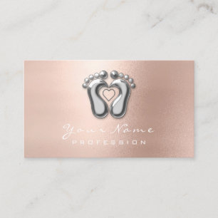 Reflexology Massage Therapist Silver Rose Slonny Business Card