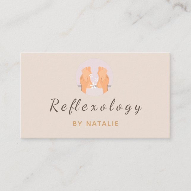 Reflexology Massage Therapy Feet Foot Social Media Business Card (Front)