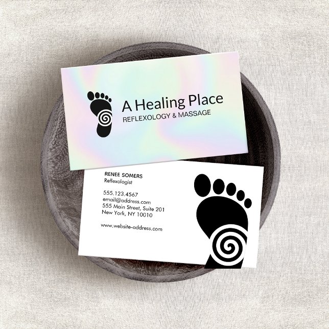 Reflexology Reflexologist Foot Massage Logo Business Card (Creator Uploaded)