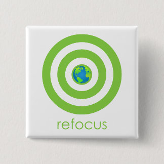 Refocus 15 Cm Square Badge