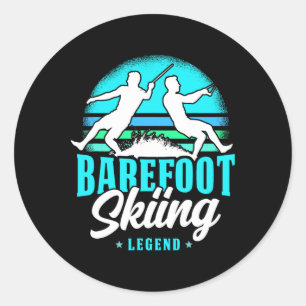 Refoot Skiing Legend Retro Style Water Sport Skier Classic Round Sticker
