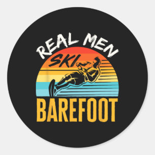 Refoot Water Skiing Skier Funny Real Men Ski Refoo Classic Round Sticker
