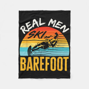 Refoot Water Skiing Skier Funny Real Men Ski Refoo Fleece Blanket