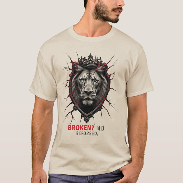 Reforged Crowned Lion Tee – Broken Mirror Symbolis (Front)