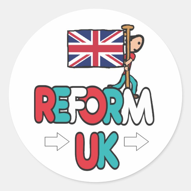 Reform UK Classic Round Sticker (Front)