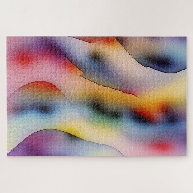 "Refracted Waves" Contemporary Abstract Art Jigsaw Puzzle (Horizontal)